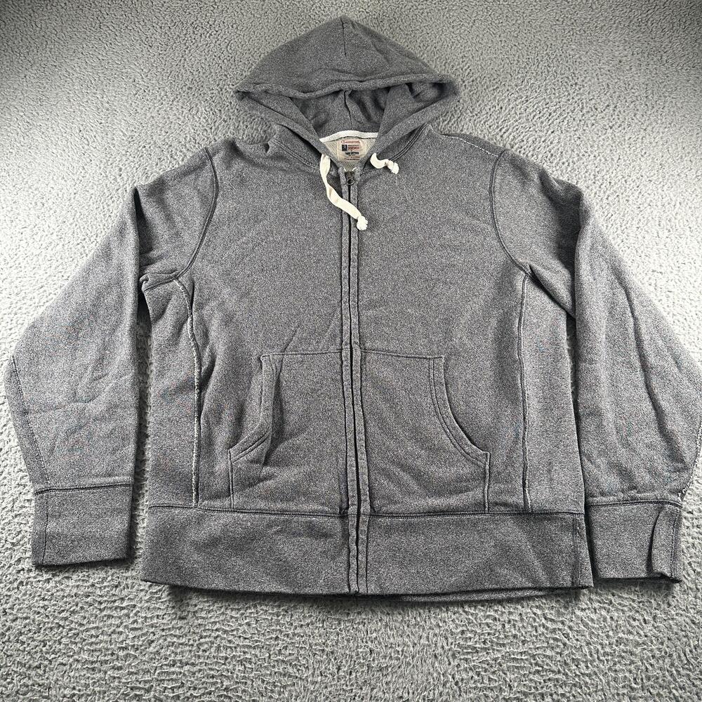 Champion Todd Snyder Hoodie Mens XL Gray Full Zip Cotton Knit Sweatshirt